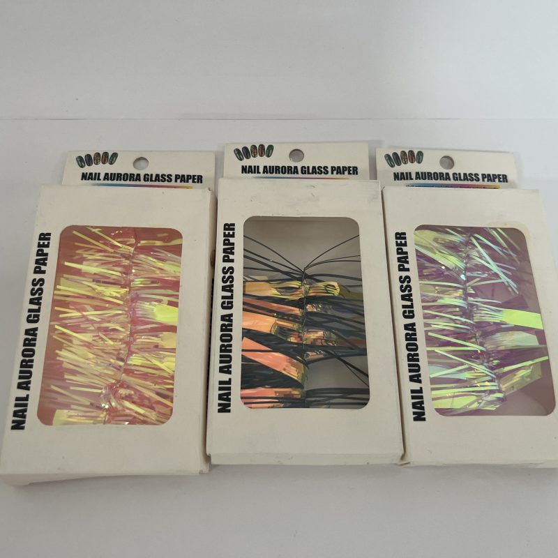 NAIL AURORA GLASS PAPER, cinta con TIRAS delgadas