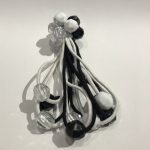10 COLETEROS, diamante, blanco, negro y transparente, 10cm